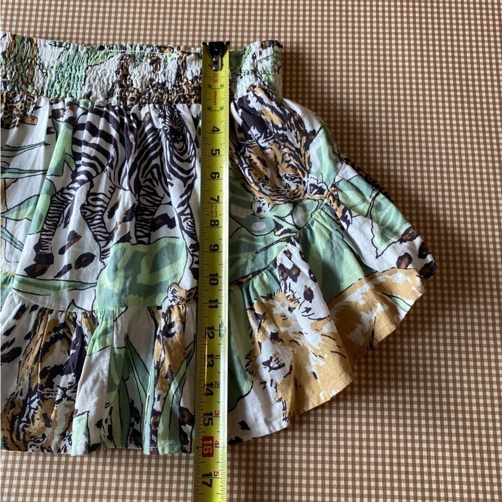 AERIE‎ animals Safari Zebra lion linen blend mini skirt. Size XS. NWT - Picture 7 of 12